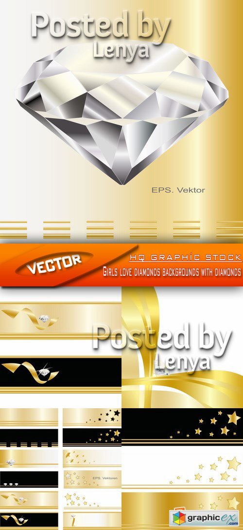 Stock Vector - Girls love diamonds backgrounds with diamonds