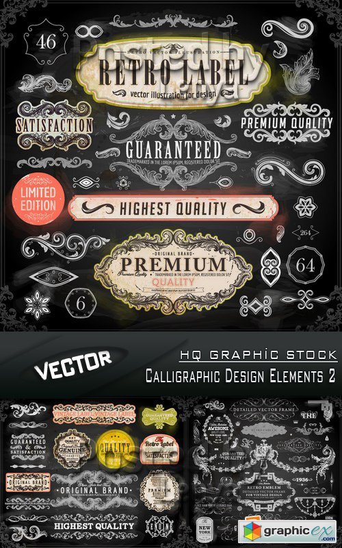 Stock Vector -  Calligraphic Design Elements 02