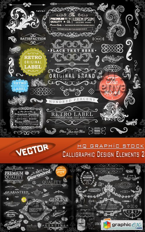 Stock Vector -  Calligraphic Design Elements 2