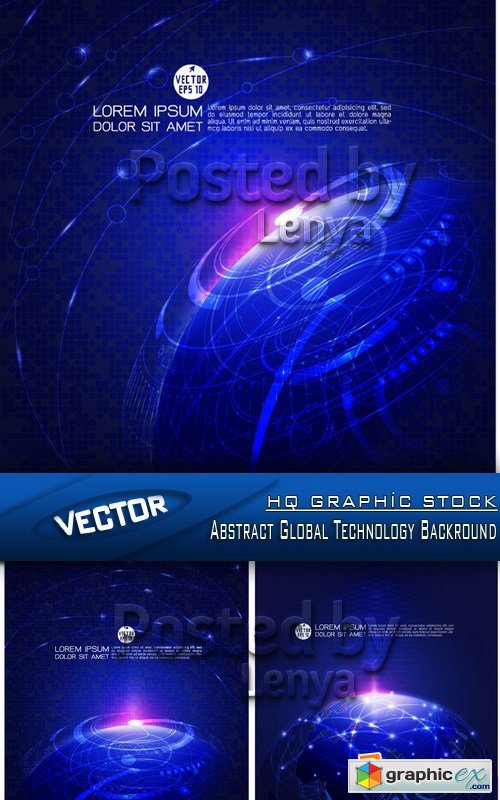 Stock Vector - Abstract Global Technology Backround