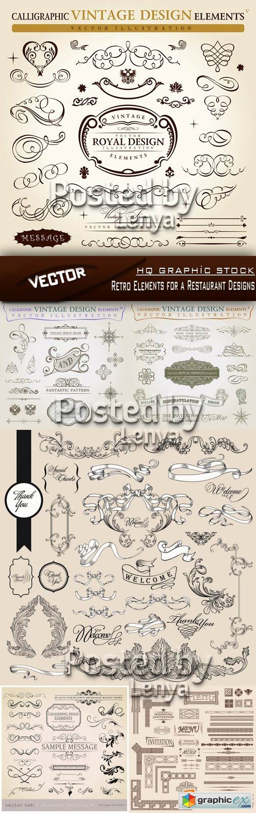 Stock Vector - Retro Elements for a Restaurant Designs