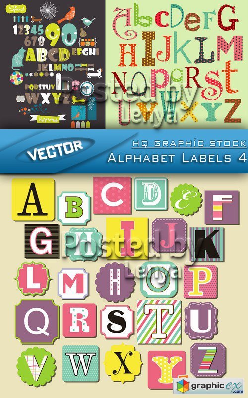 Stock Vector - Alphabet Labels 4
