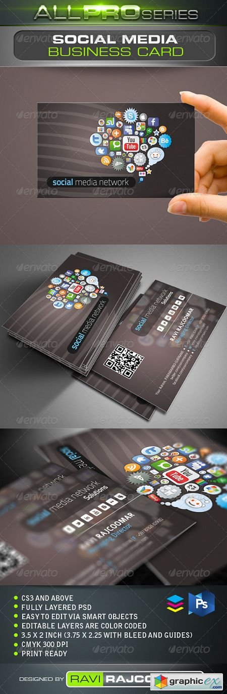 Social Media Network Business Card
