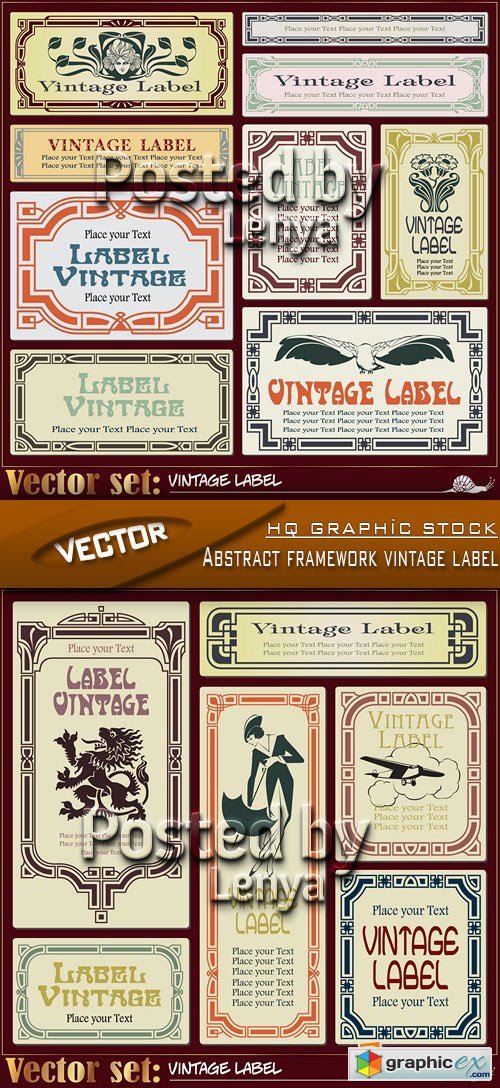 Stock Vector - Abstract framework vintage label