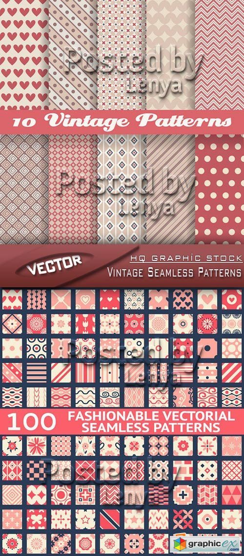 Stock Vector - Vintage Seamless Patterns