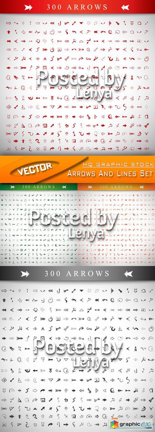 Stock Vector - Arrows And Lines Set