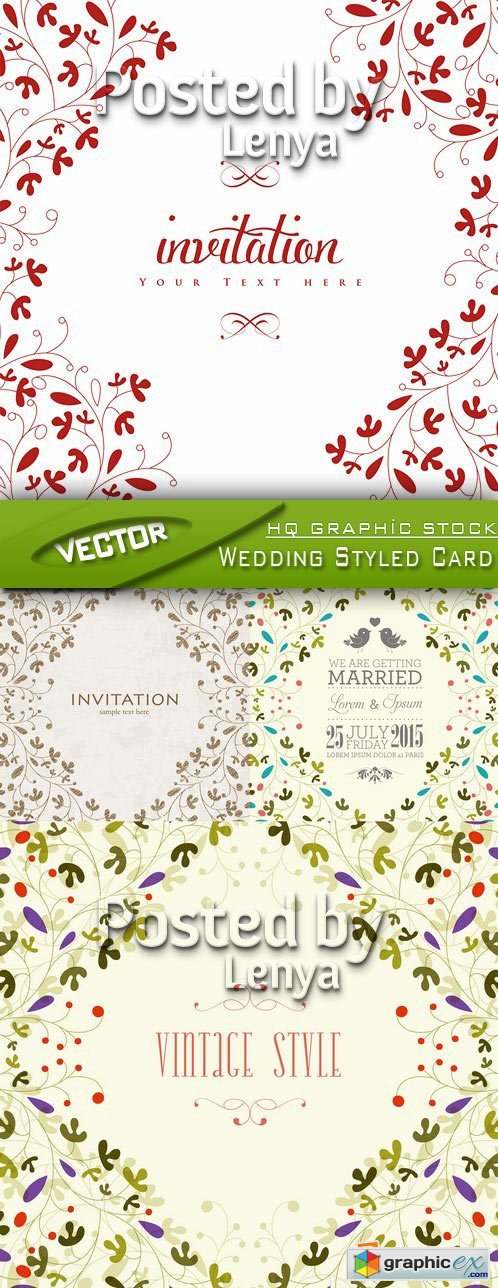 Stock Vector - Wedding Styled Card