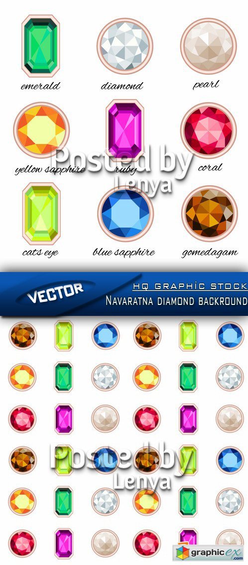 Stock Vector - Navaratna diamond backround