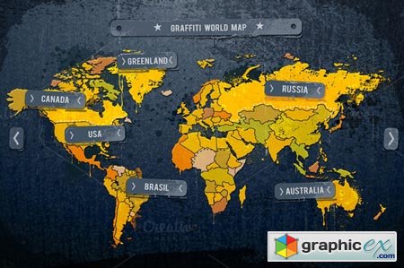 Market Grunge World Map
