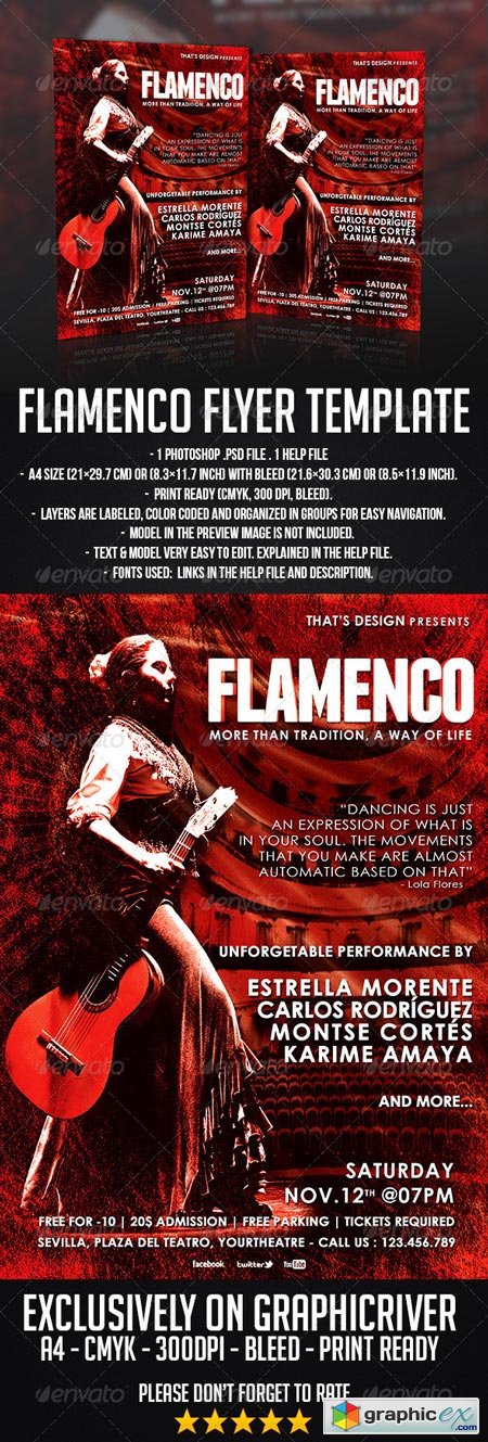 Flamenco Flyer Template 6951357