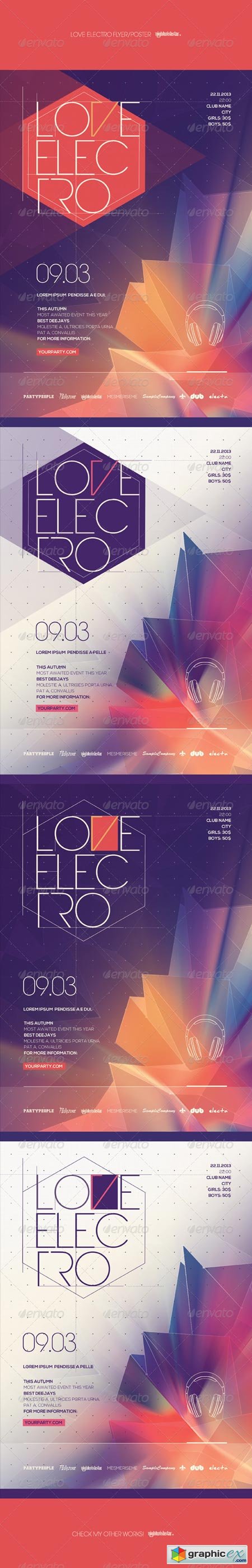 Love Electro Poster Flyer 7024227