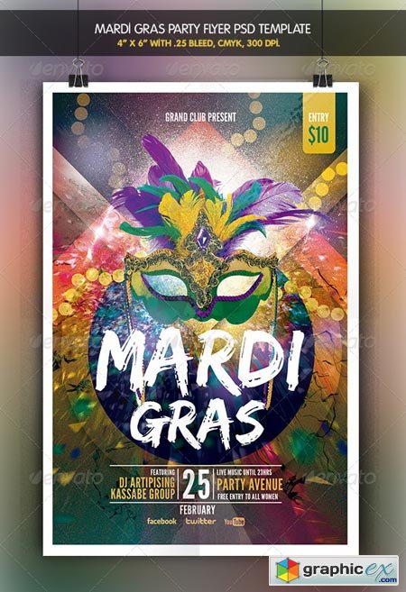 Mardi Grass Party Flyer 6681451