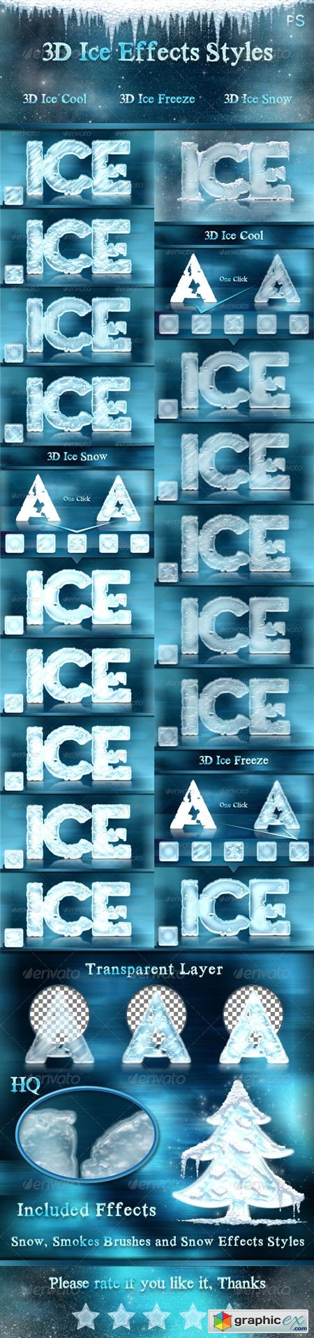 3D Ice Cool, Freeze & Snow Effects Styles 6500617