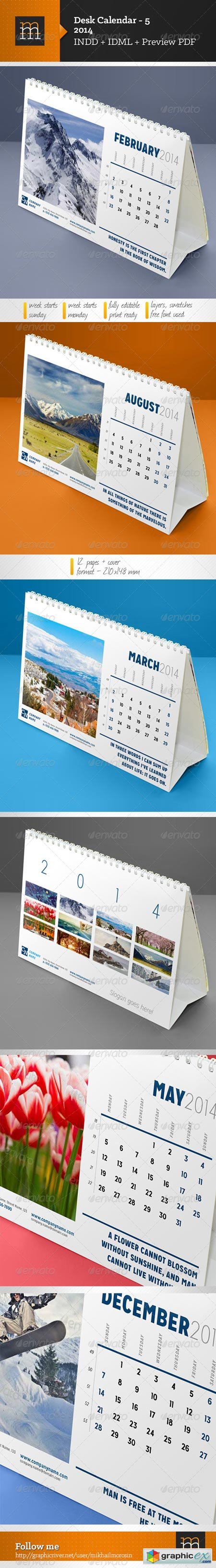 Desk Calendar-5 2014 6402761
