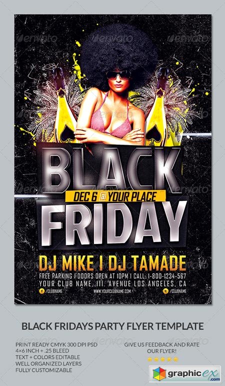 Black Friday Party Flyer Template 6483496