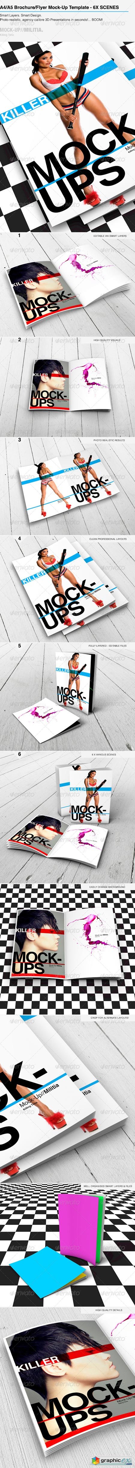 A4 Brochure Mock-Up Template With Various Scenes 6432215