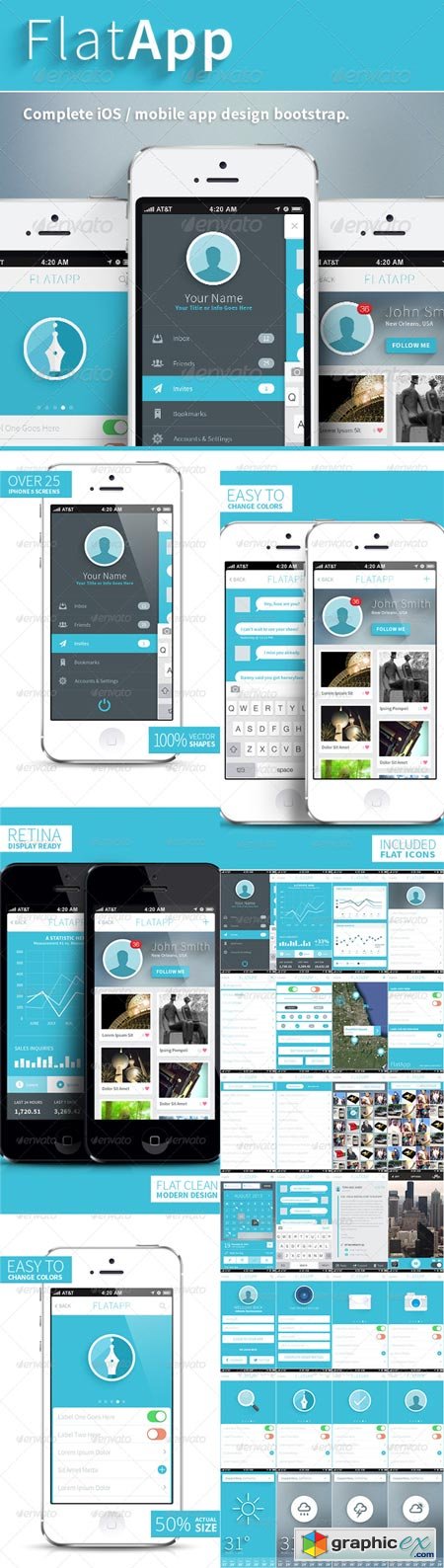 FlatApp Mobile Phone App - Bootstrap 5063659
