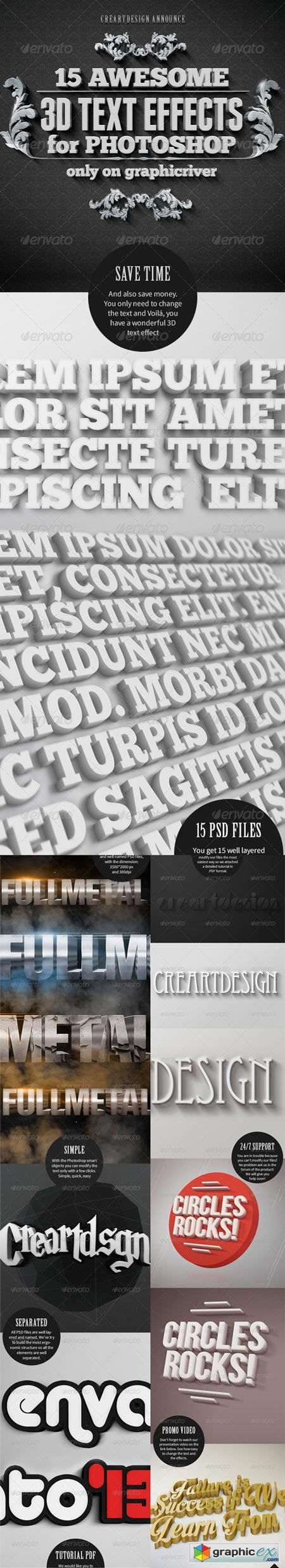 15 Various 3D Text Effects - Pack 5912325