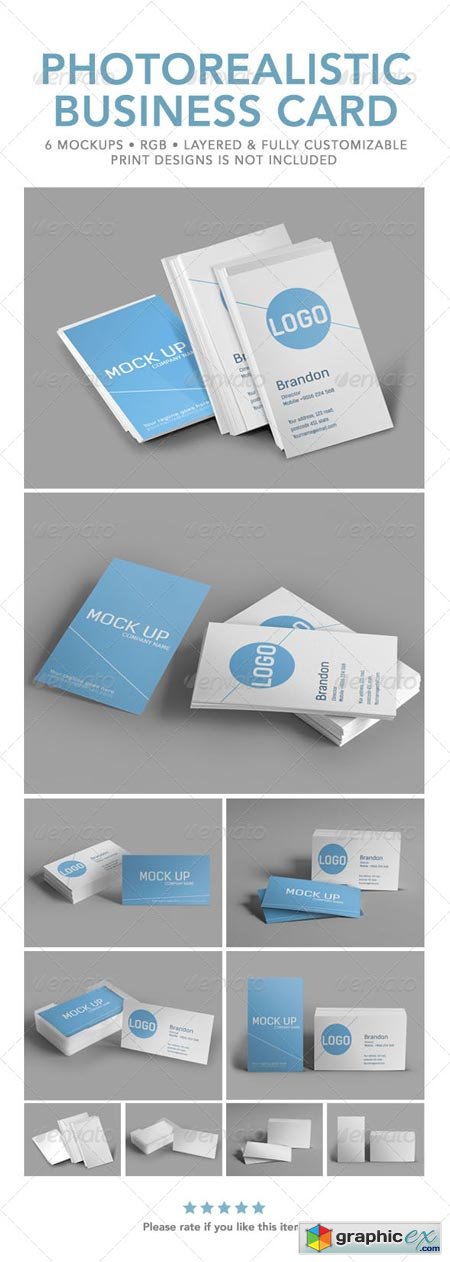 Photorealistic Business Card Mock Up 6387791