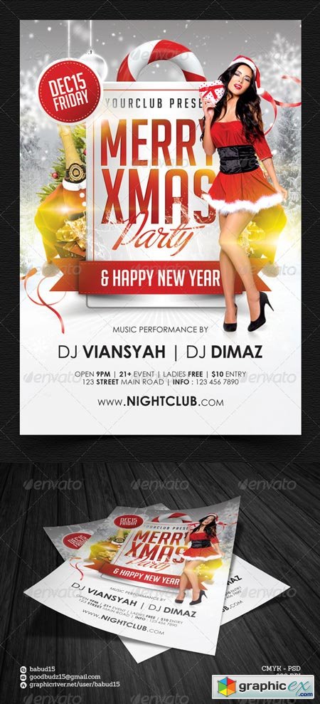 Merry Xmas Party Flyer Template 6299640
