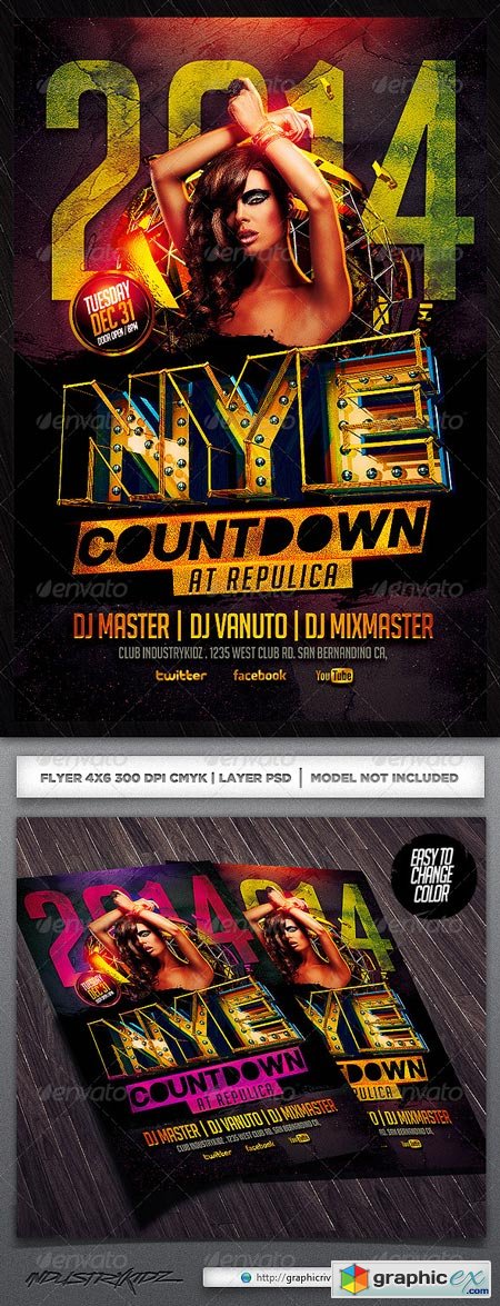 New Year Flyer Template 6036560