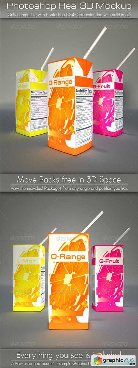 Mini Juice Carton Tetra Pack Mockup