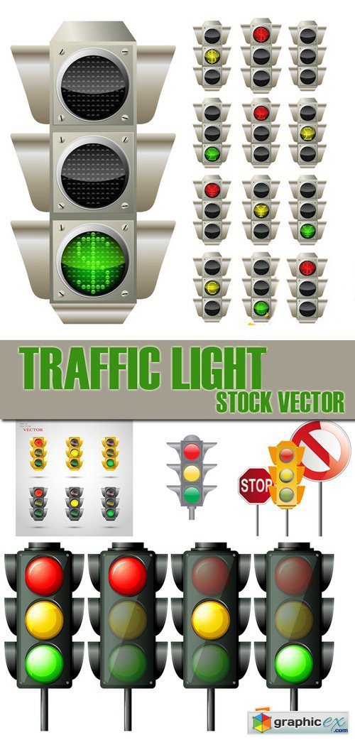 Stock Vectors - Traffic Light, 25xEps