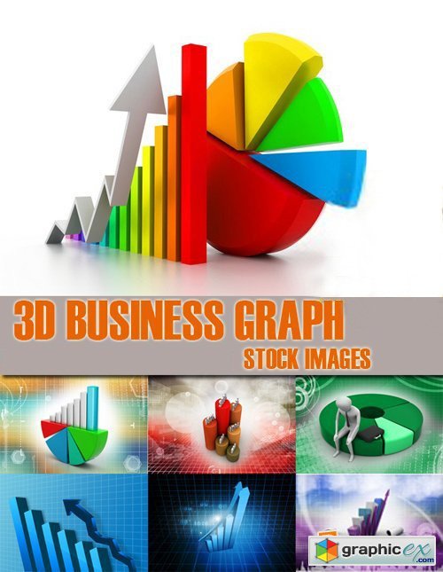 Stock Photos - 3D Business Graph, 25xJpg