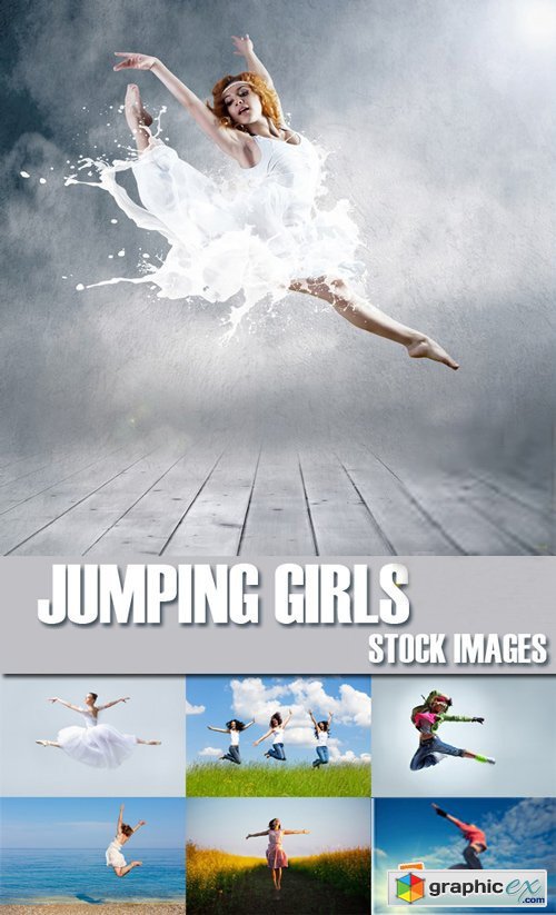 Stock Photos - Jumping girls, 25xJpg