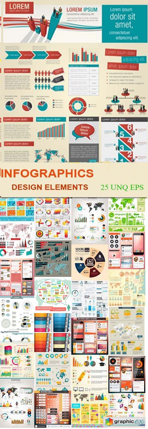 Infographics design elements, 25xEPS