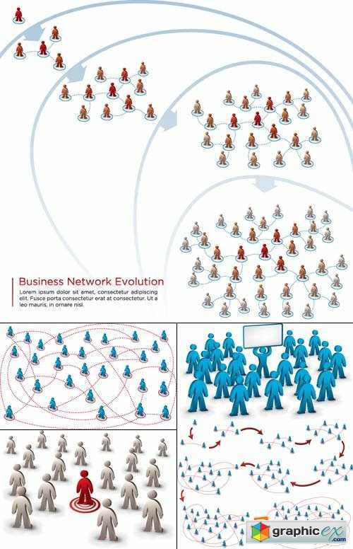 Stock vector - Business Concept and Network Evolution Read more