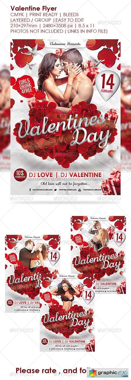 Valentine&#039;s Day Flyer Valentines Poster 3725527