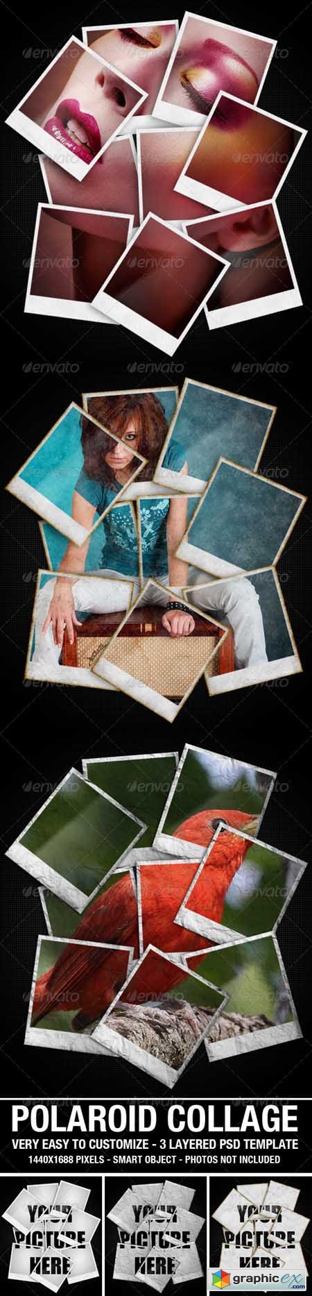 Polaroid Collage Photo Template
