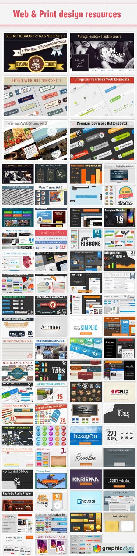 80 Premium Web & Print Design Resources from DesignTNT