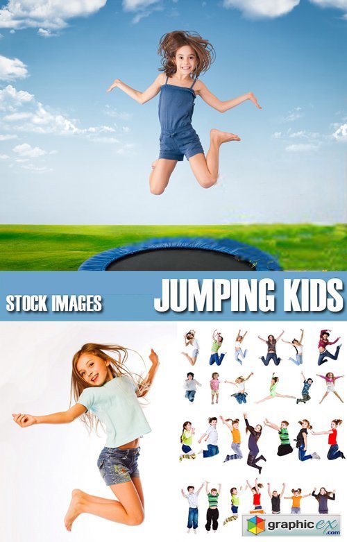 Stock Photos - Jumping kids, 25xJPG