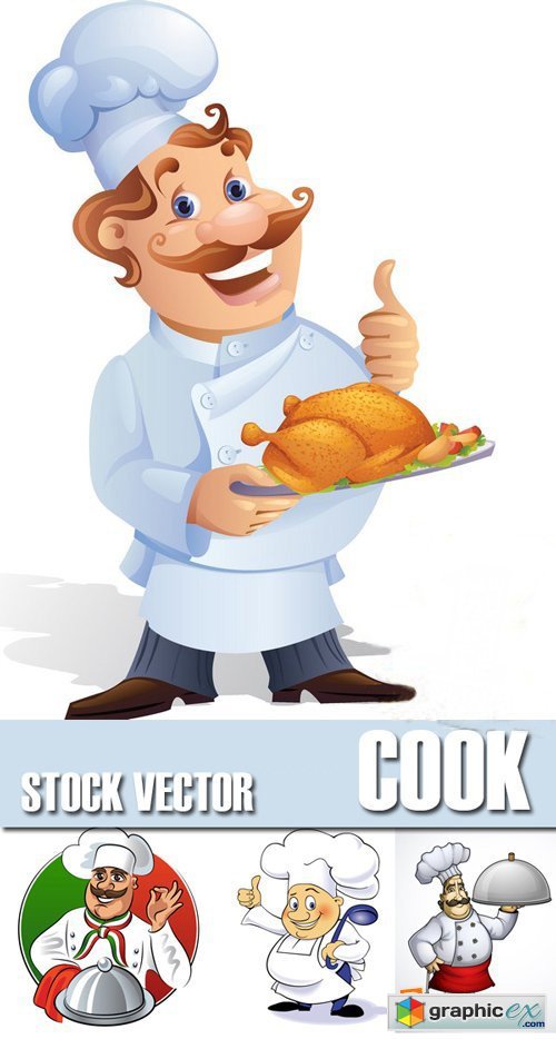 Stock Vectors - Cook and Chef, 25xEps