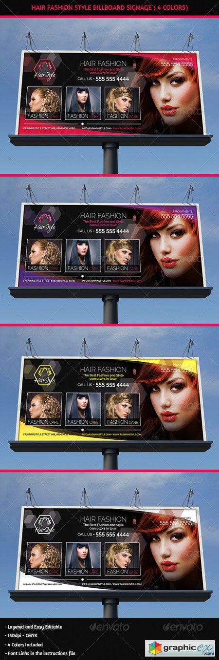 Hair Salon Fashion Style Billboard Signage