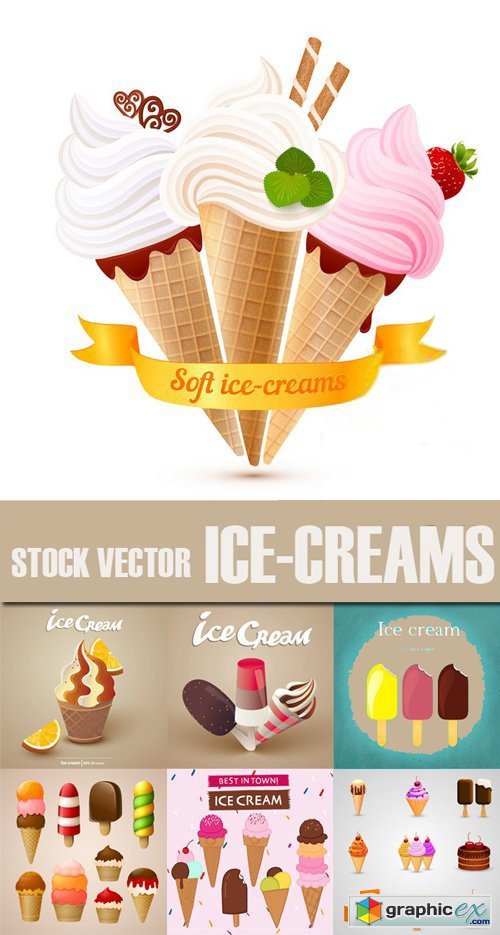 Stock Vectors - Ice creams, 25xEps
