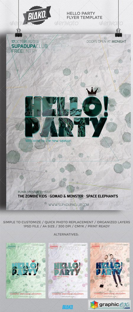 Hello Party Flyer Poster Template