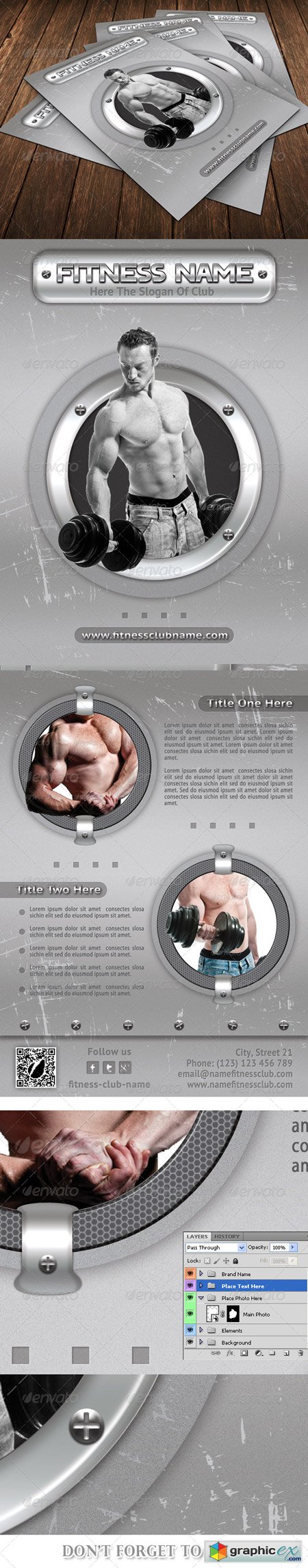 Fitness and Bodybuilding 2 Sides Flyer Template 09