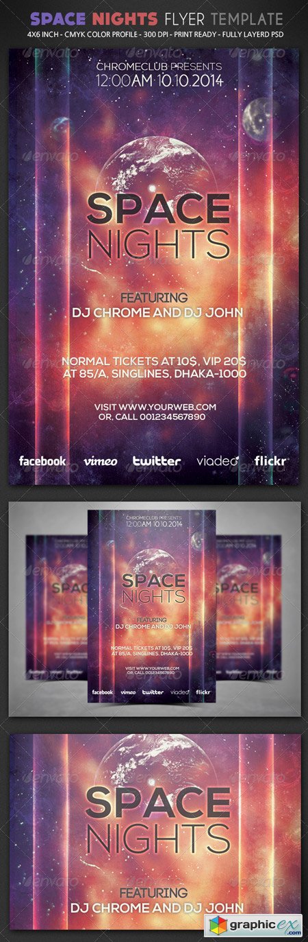 Space Night Flyer Template