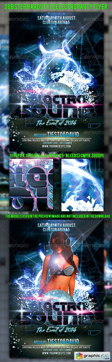 Dubstep Hardstyle Electro Party Flyer