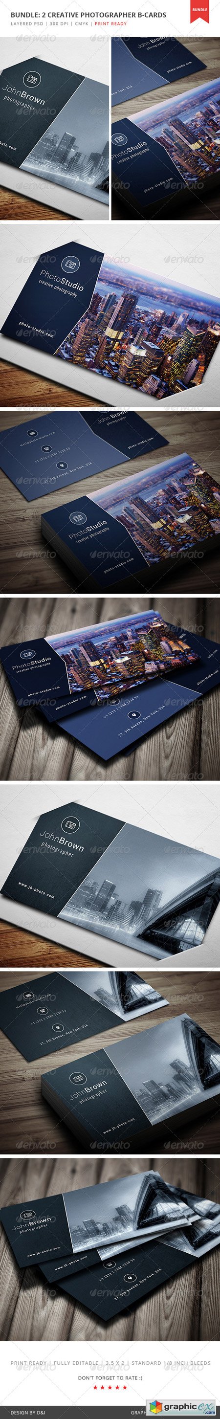 Bundle - 2 Creative Photographer Business Cards