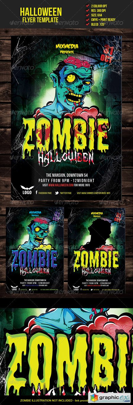 Zombie Halloween Flyer Template