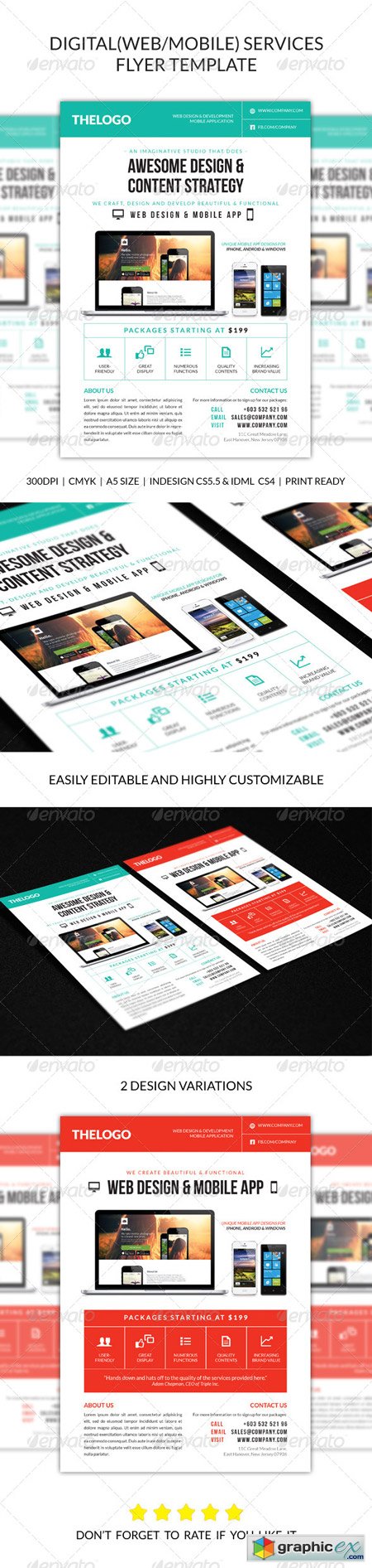 Digital Web Mobile Design Services Flyer