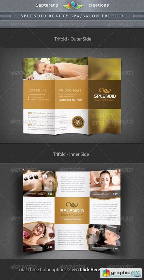 Splendid Beauty Spa / Salon Trifold Brochure