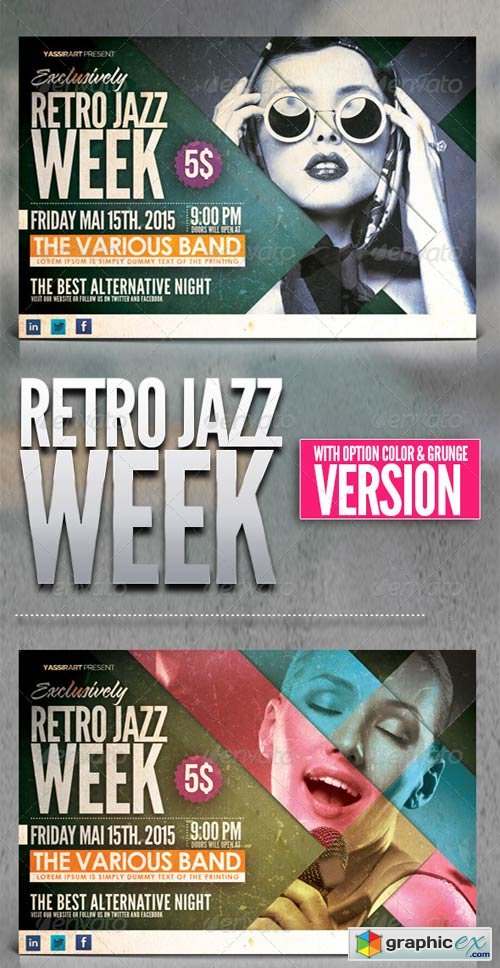 Retro Jazz Week Flyer Template