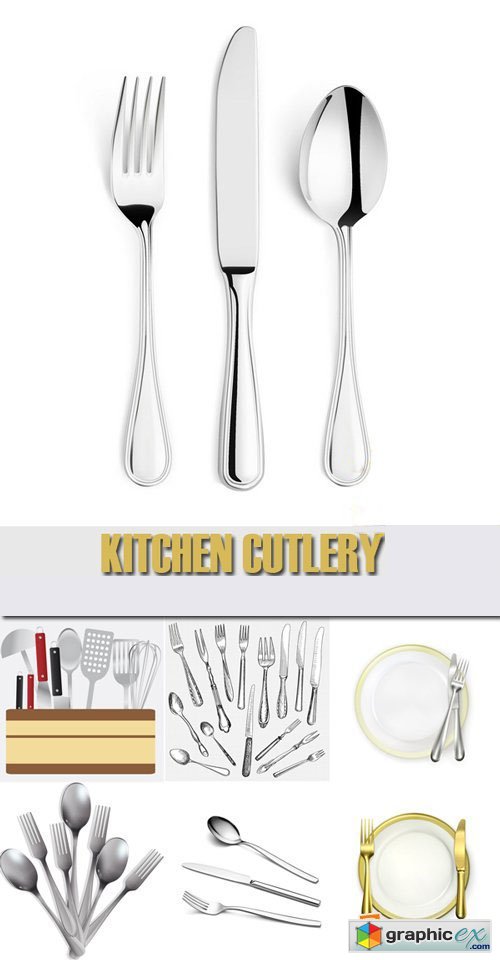 Stock Vectors - Kitchen Cutlery, 25xEps