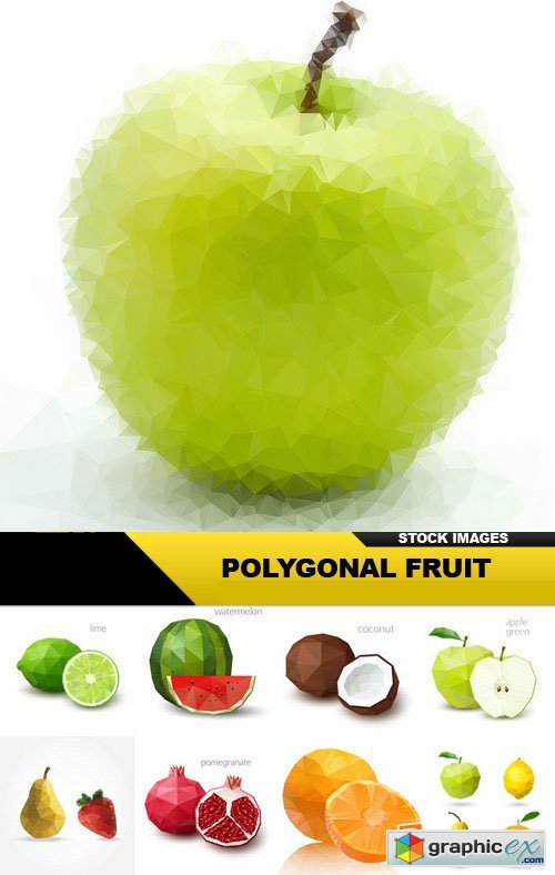 Polygonal Fruit - 25 Vector