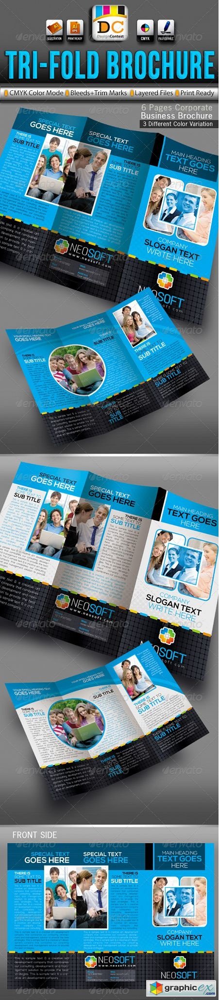 NeoSoft Tri-fold Corporate Business Brochure